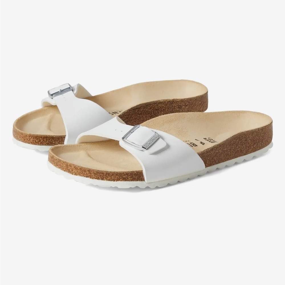 White Madrid Birko-Flor™ Slide Sandal